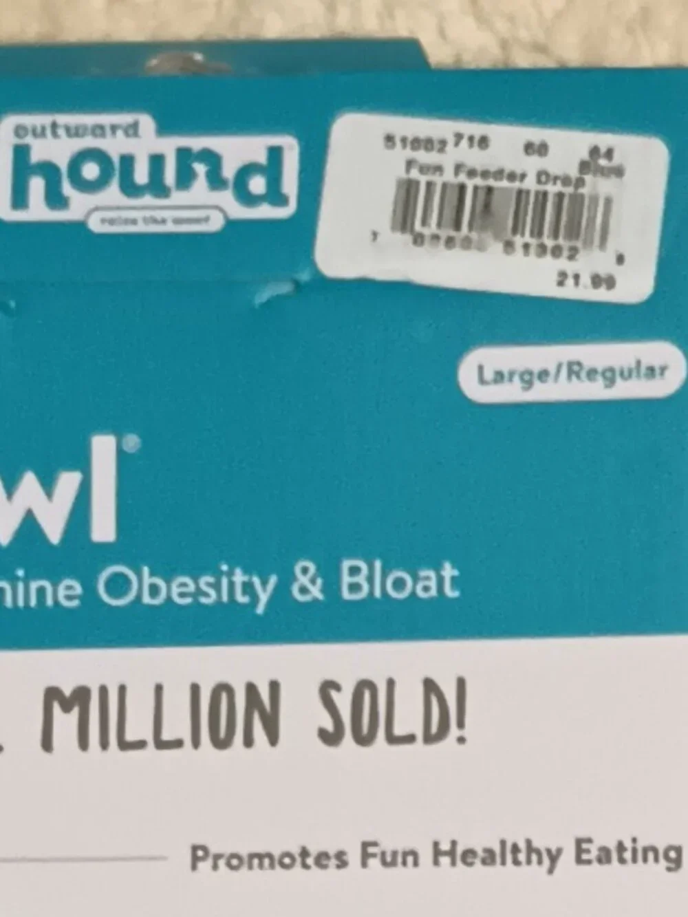 NWT ~ Outward Hound's Fun Feeder Slo Bowl For Dogs, Size Large/Regular